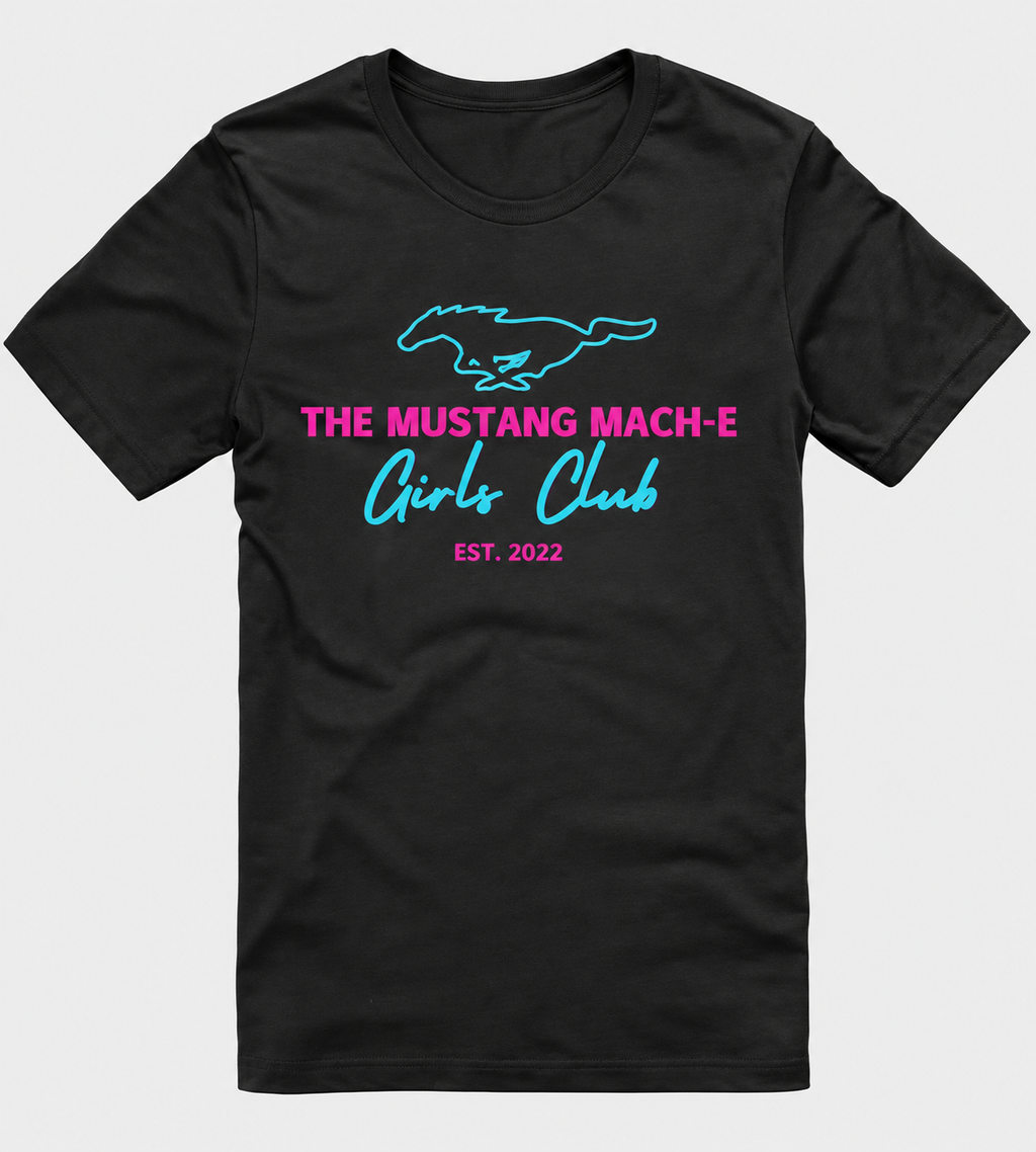 Mach-E Girls Club Original Design black T-shirt